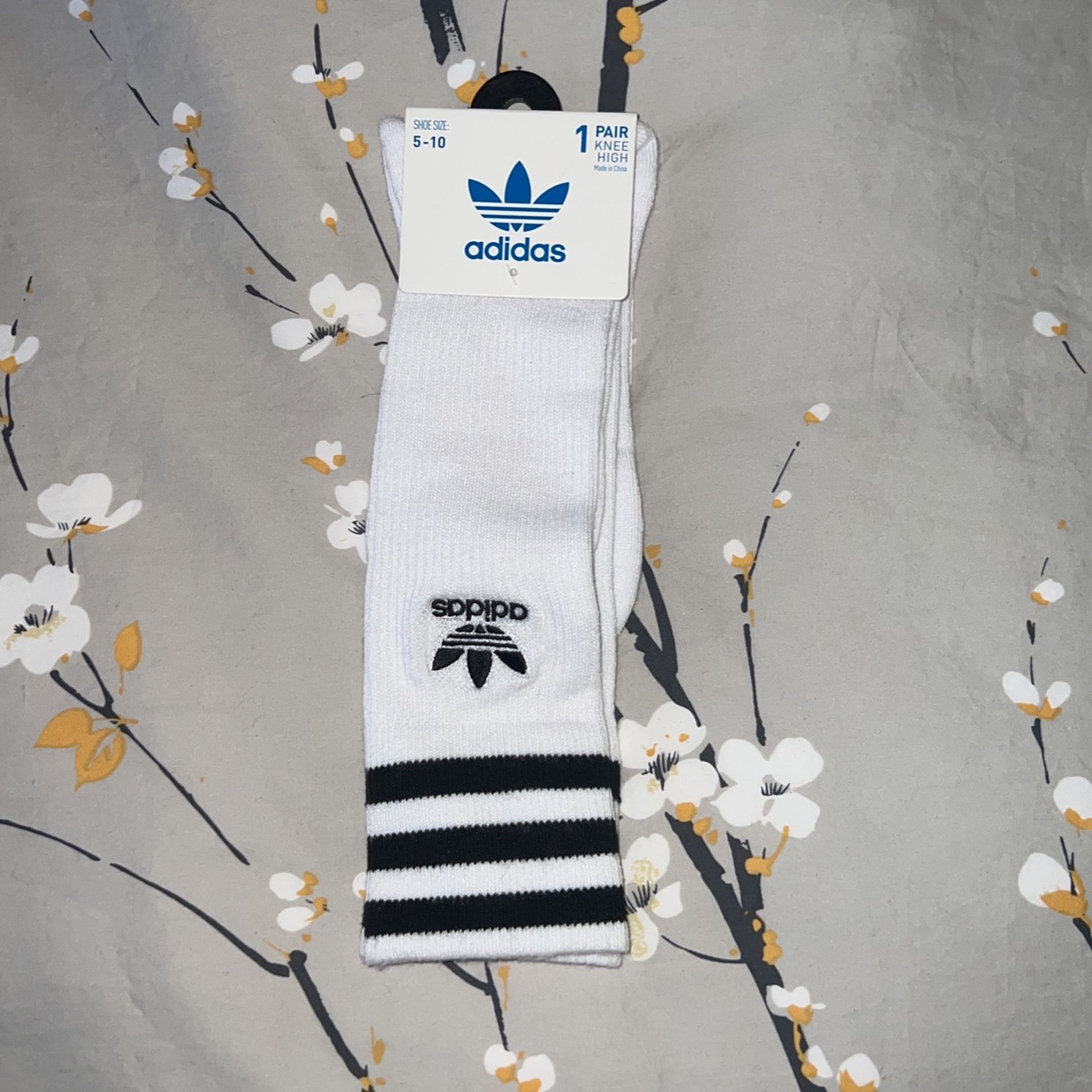 Black & White Adidas Crew Socks Size 5-10