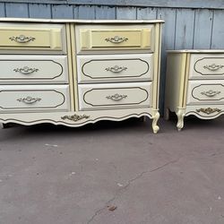 Dresser set one long dresser and one night stand  in good condition all drawers open just fine