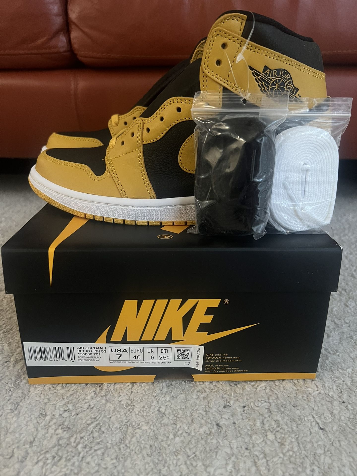 jordan 1 high retro pollen size 7