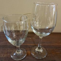 Wine Glasses Tall and Short 