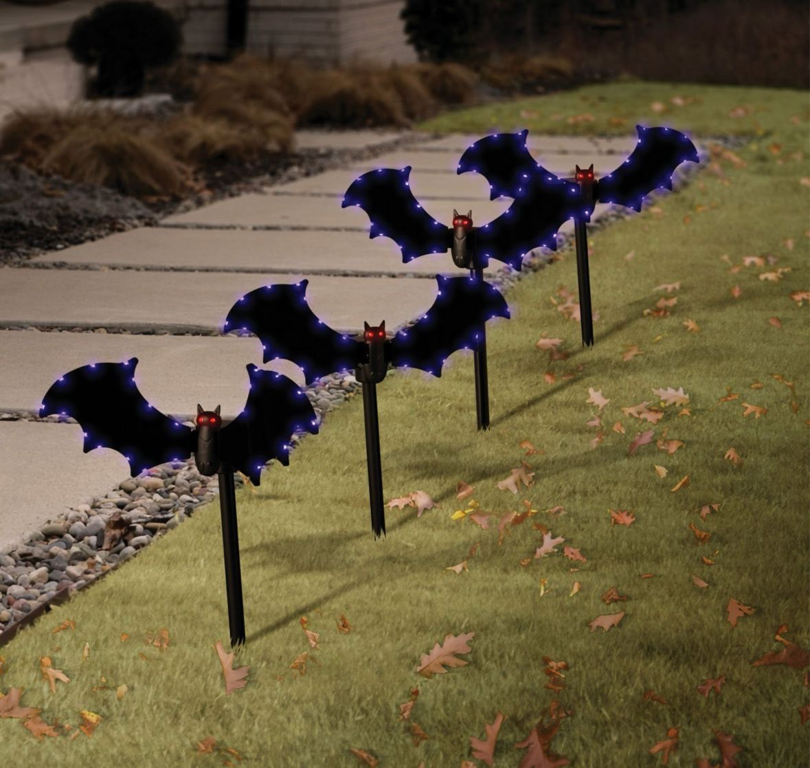 Members Mark Pre-Lit Animated Bat Pathway LED Lights Set Of 4 Brand New In Box
