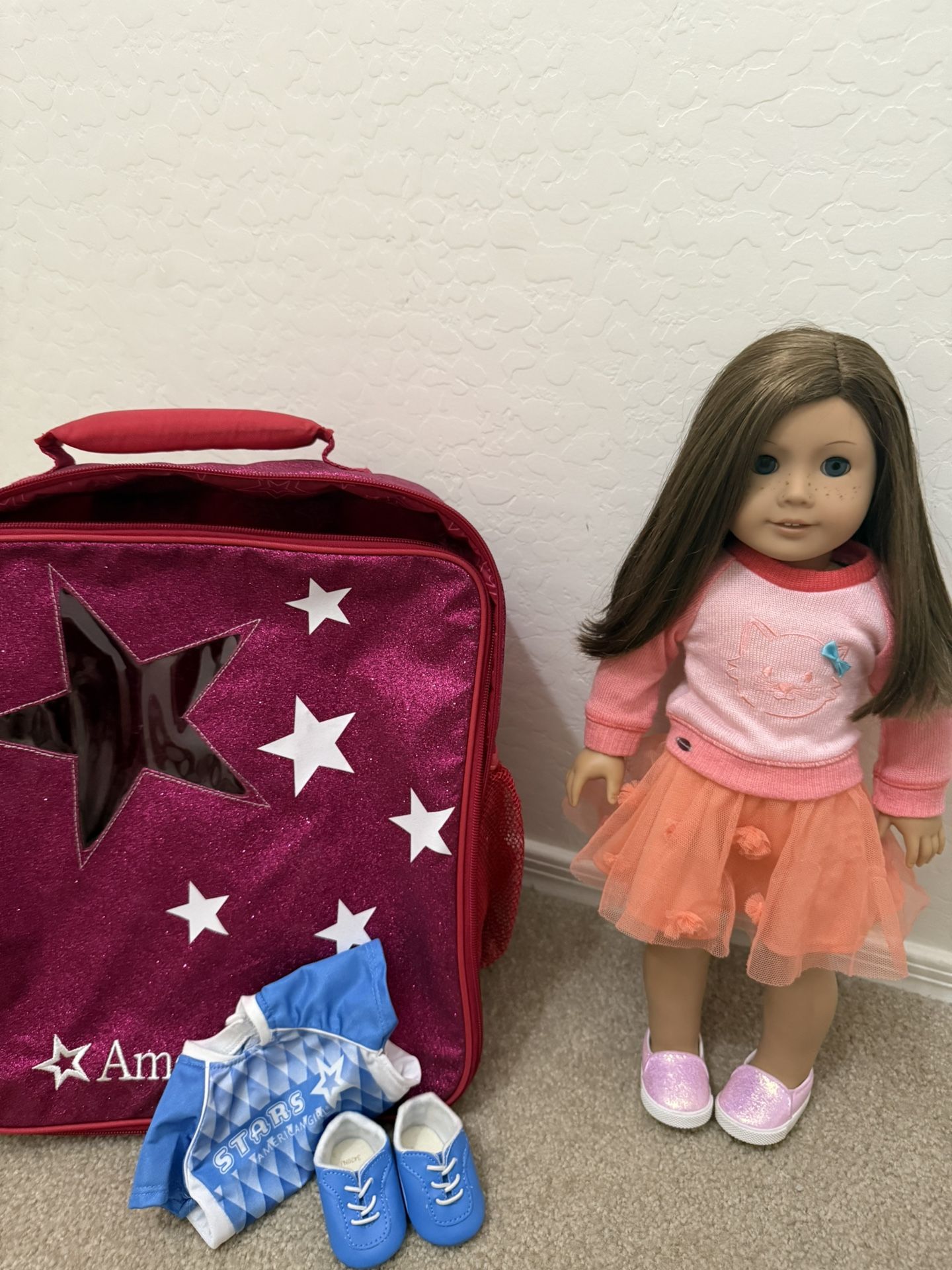 american girl doll just like you doll #23 with carrying case/backpack