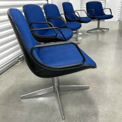 Vintage Modern Mid Century Harpers Steelcase  Swivel Office Armchairs