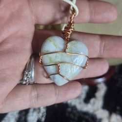 Handcrafted Light Green Jade Heart Pendant Necklace