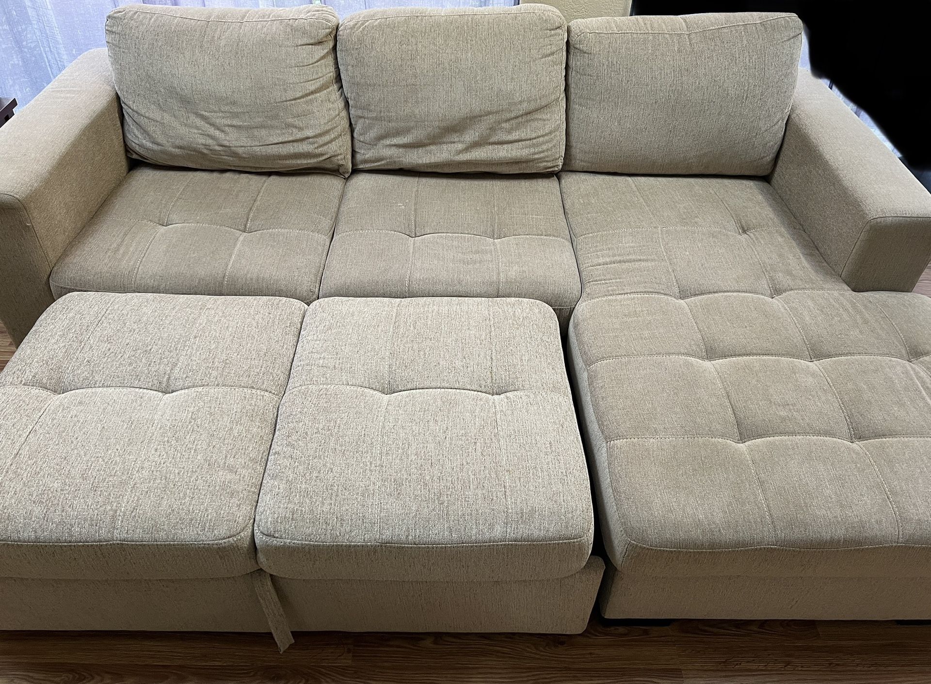 Claire Couch Sectional Pullout Chaise Sofa