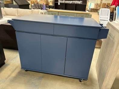 New Assembled 53" Kitchen Island with Drop Leaf,Kitchen Storage Cart W/Wheels