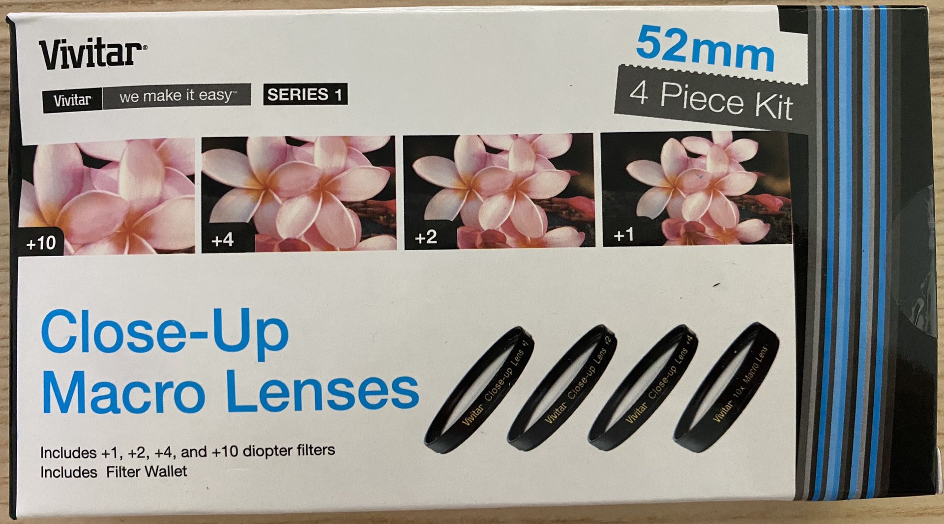 Vivitar Close-up 52mm +1/+2/+4/+10 Camera Lenses (4 Piece Set)