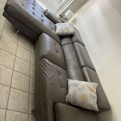 Microfiber Leather Sectional With Storage 