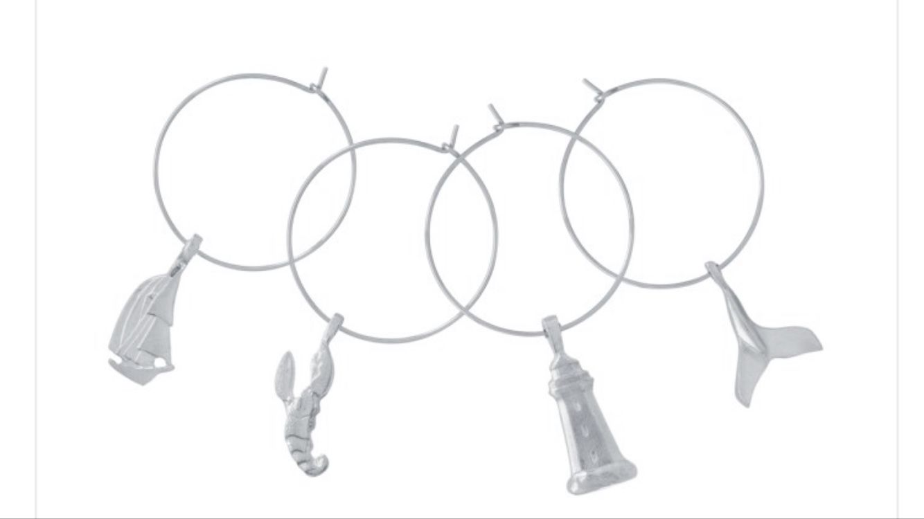AMOS PEWTER - (new) Maritime Wine Charms