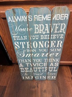 Rustic Wooden Inspirational Wall Art Sign