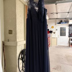 Azazie Dark Blue Bridesmaid Dress Size 20