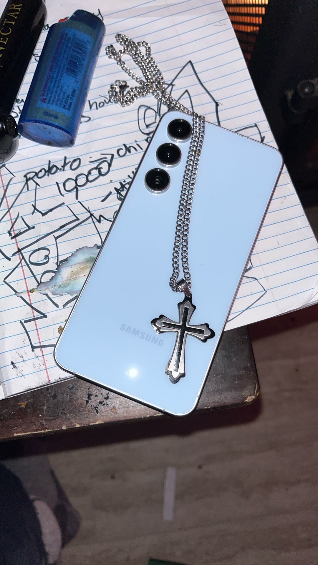 Cross Silver Stainless Steel  Chain Stainless Steel Cross Pendant 