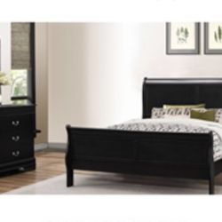 Modern Queen Size Black Complete Bedroom Set