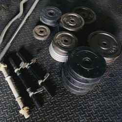 Workout Weights And Bench.. Gym Equipment 