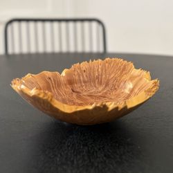 8” x 3” Hand-made One of a Kind Maple Burl Natural Edge Bowl