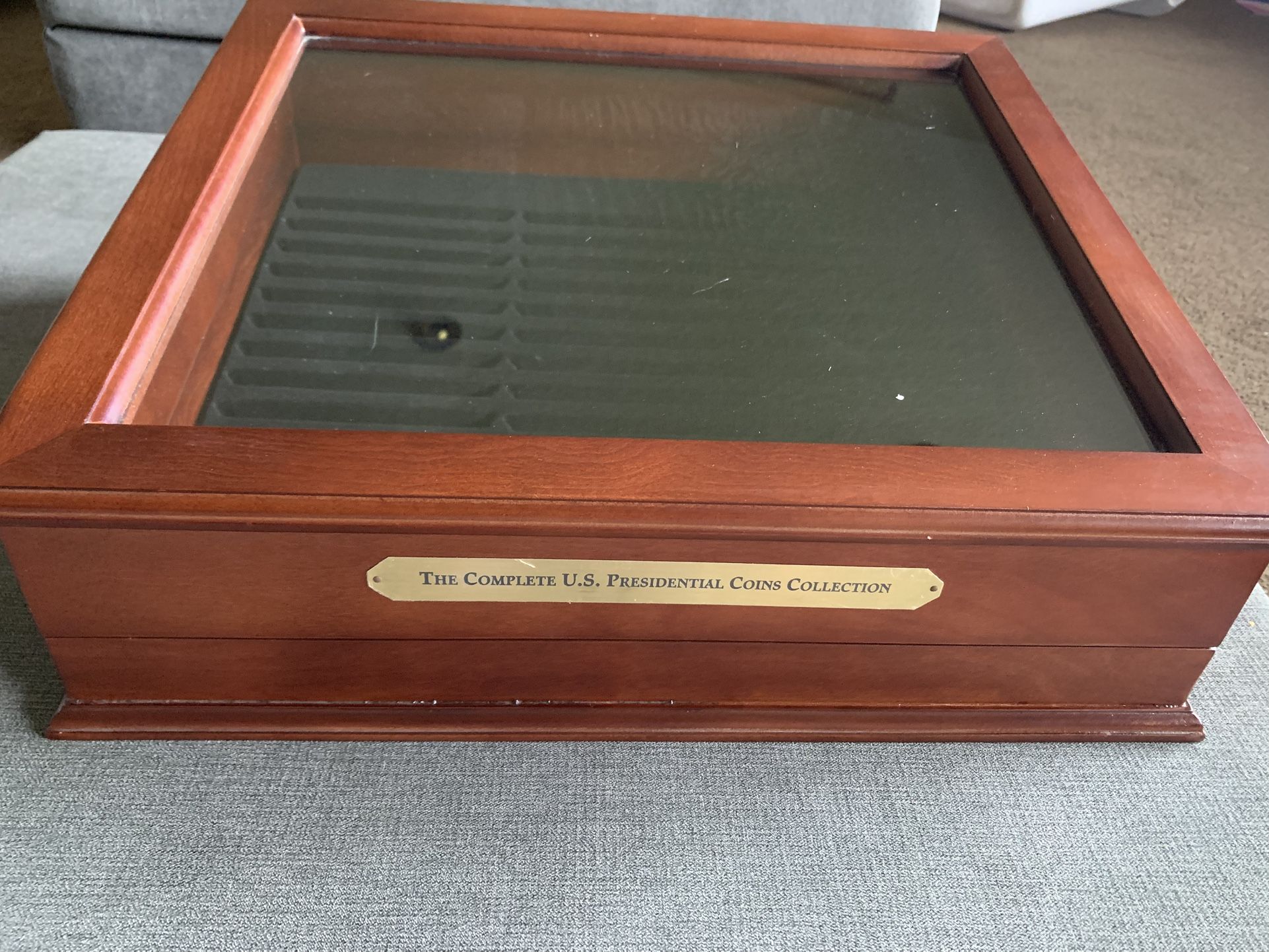 Wood Display Cabinet For Presidential Coins Collection.
