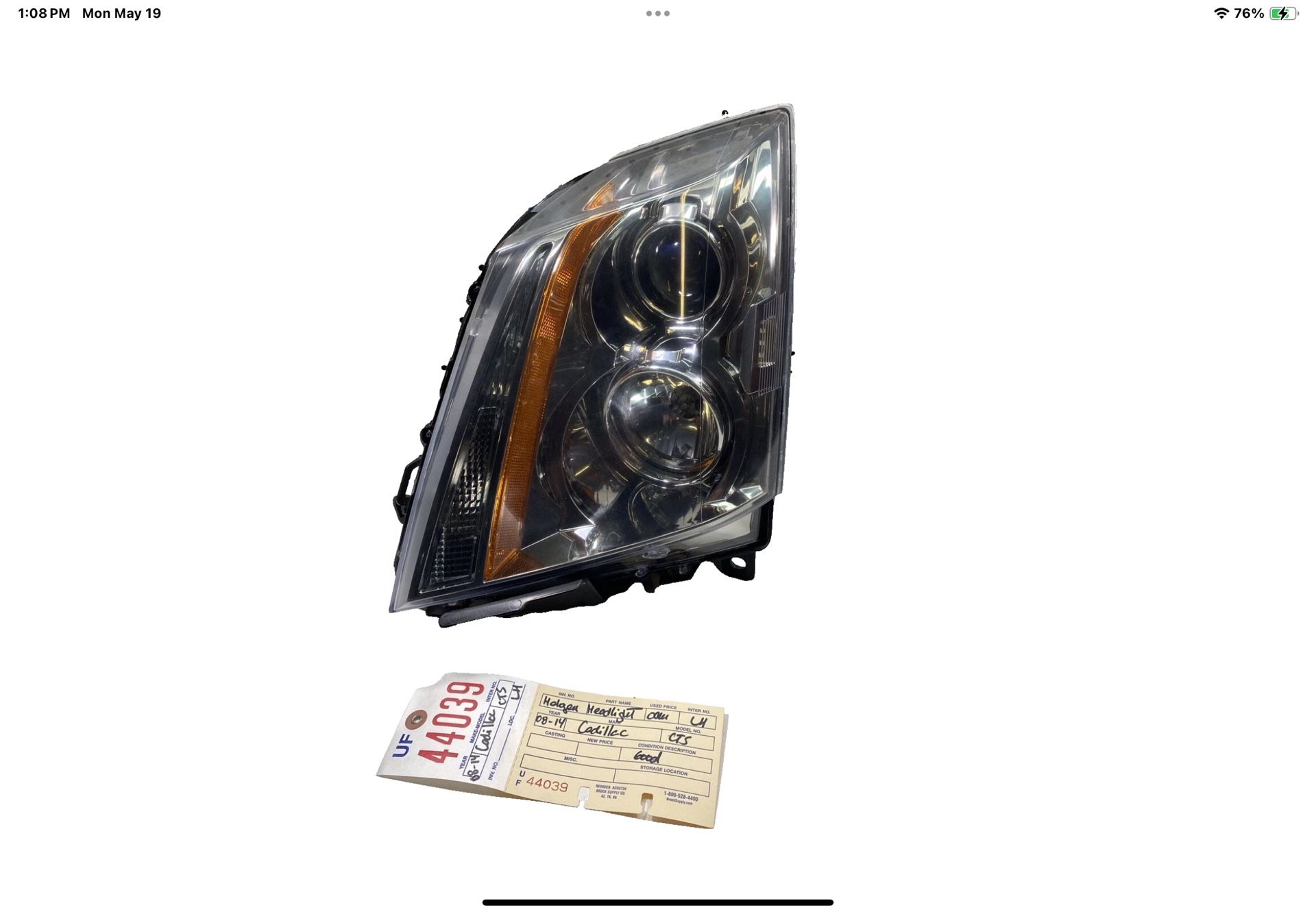 2008 2014 CADILLAC CTS LEFT SIDE HEADLIGHT LAMP OEM
