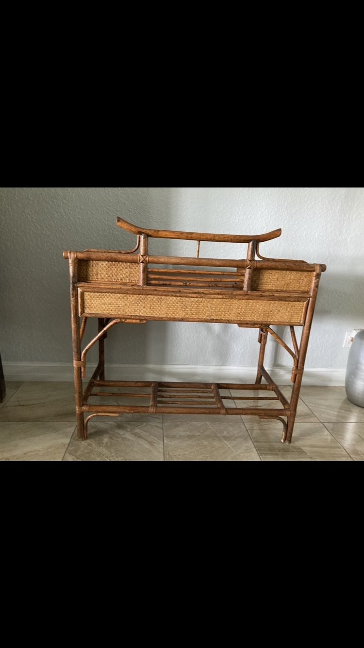 Ratten Desk Antique Bamboo