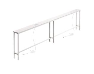 New 102” Console Sofa Table with 2 Power Outlets and USB-C Ports Narrow, White