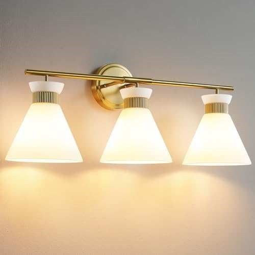WOSHITU Bathroom Vanity Light Fixtures: 3-Lights Mid Century Modern Vanity Light