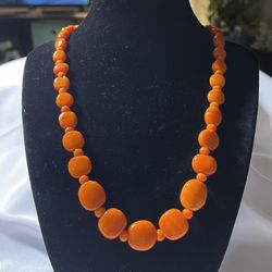 Exclusive Orange Beaded Necklace 