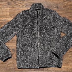 Uniqlo Dark Gray Fuzzy/Fleece Like Jacket Size XS