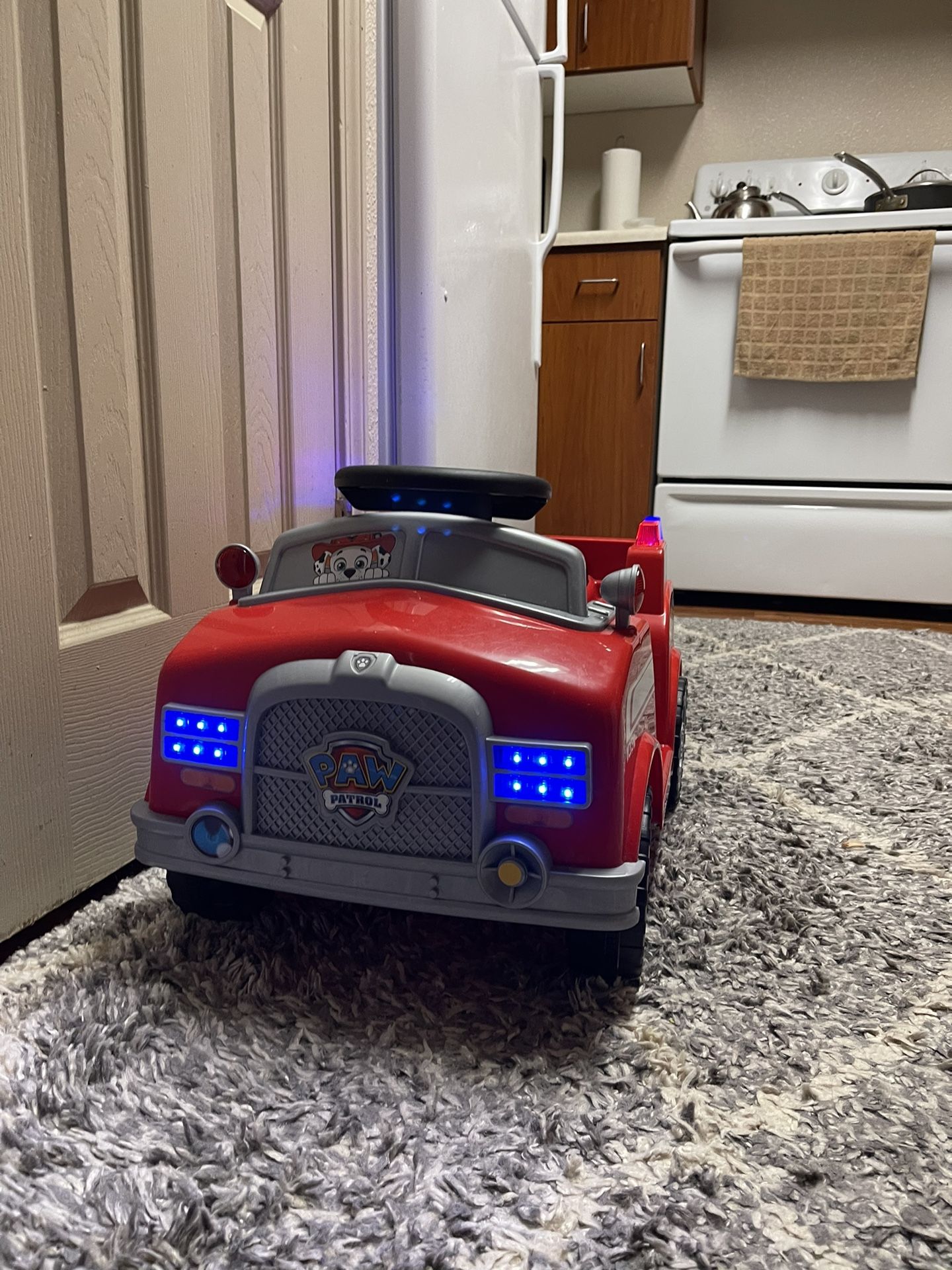 Fire fighter track for kids rechargeable.