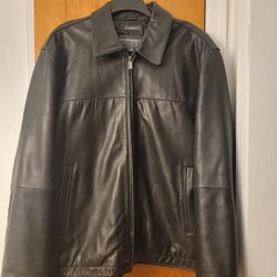 Perry Ellis Portfolio Men s Lambskin Leather Jacket Black Sz Large