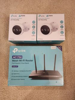 *BRAND NEW* KASA TP LINK Home Security System with router and 2 wireless cameras w/infrared