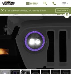 9” Wrangler Headlights With Rgb Color Change 