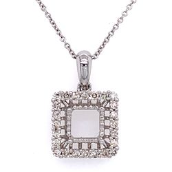 Semi-Mount Pendant Necklace For 1.30 Ct Round W/ 0.38 TCW Accents In 14k Gold