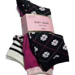 Kate Spade Set Of 3 Socks, New