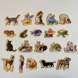 T.S. Shure Favorite Pets Wooden Magnets for Kids Learning & Fun | 20 pieces