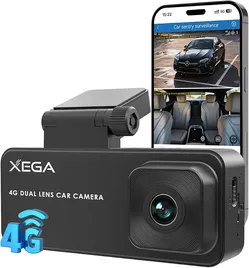 XEGA 4G LTE Dual Dash Cam with Live View OBD Powered Anti-Theft Car Camera