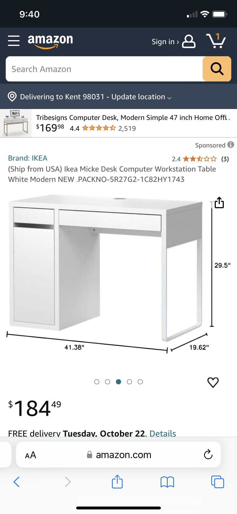 IKEA Micke Computer Table/desk