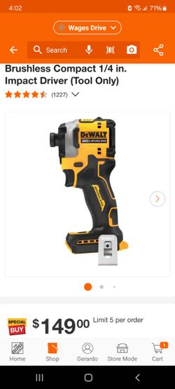 ATOMIC 20V MAX Cordless Brushless Compact 1/4 in. Impact Driver (Tool Only)

