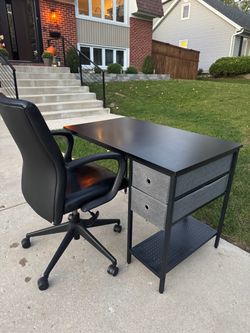 Computer, study, work desk with the leather chair. Like new!