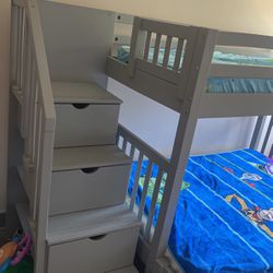 Bobs furniture twin and full size bunk bed 