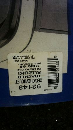 Sun visor chevy tracker/Suzuki