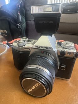Olympus OM-D E-M5 Mark II Digital SLR Camera Black w/  & 45mm & 60mm Lens & 128GB SD Card
