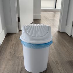 White Step-On Trash Can