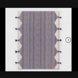 5ft X 7ft Linear Global Stripe Outdoor Rug Navy Ivory Project 62 Carpet !!!!!!