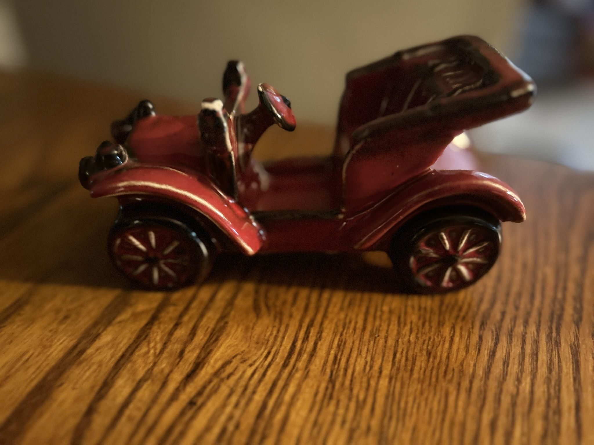 Vintage Red Ceramic Car Figurine Cortendorf Germany Collectible