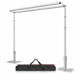 10x10ft Double Crossbar Pipe and Drape Stand Kit, Heavy Duty Backdrop Stand Adjustable