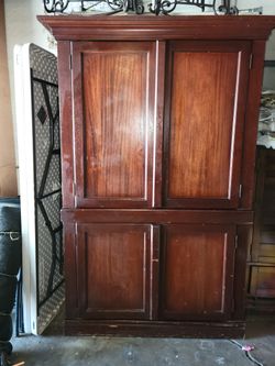 TV armoire cabinet H 76" W 46" D 291/2"