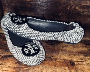 Tory Burch Size 7 Ballet Flats With Bovine Hair