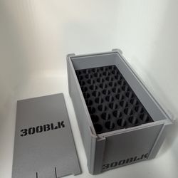 300 BLK AMMO STORAGE BOX 50 ROUND COMPACT RANGE STORAGE CARRY CASE STACKABLE PETG MATERIAL