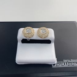 10K diamond Earrings / 10 KT Gold Earring / 10KT Real Diamonds 