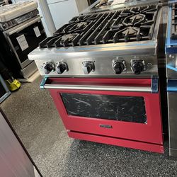 Viking 5 Series Red All Gas Range Stove 30” Wide
