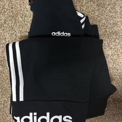 Adidas Black/White Sweat Suit 